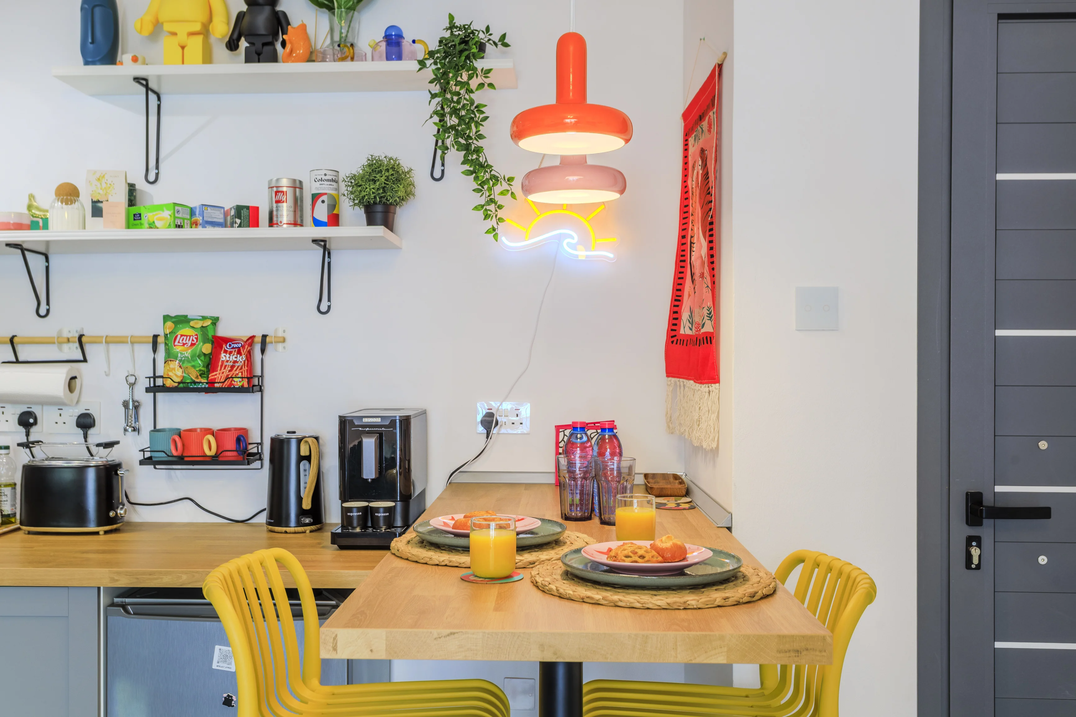 Breakfast bar set for two
